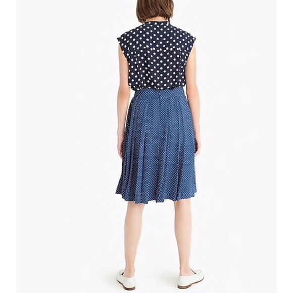J. Crew Pleated Midi Skirt in Polka Dots - Picture 2 of 8